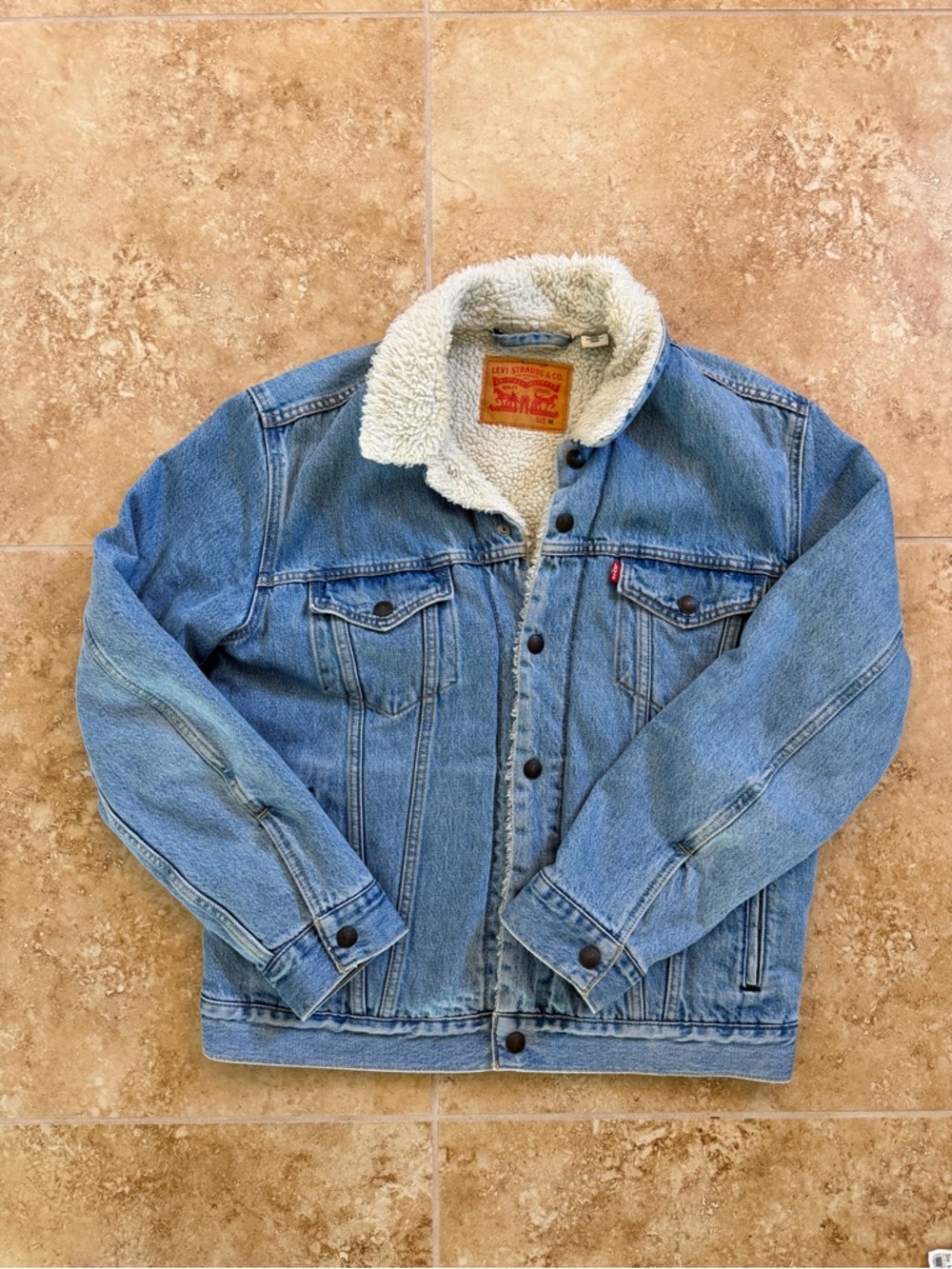 Levi's Light Blue Denim Jacket with Cream Sherpa Lining